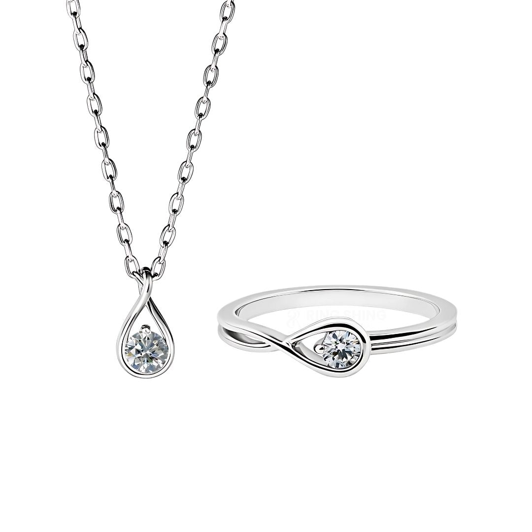 RSR-171 Ring and Pendant Set Original Moissanite Diamond Ring